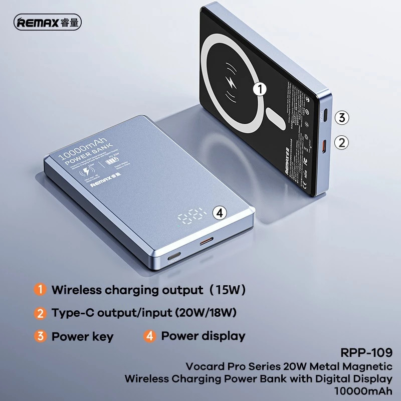 SẠC DỰ PHÒNG KHÔNG DÂY REMAX RPP-109 10000mAH