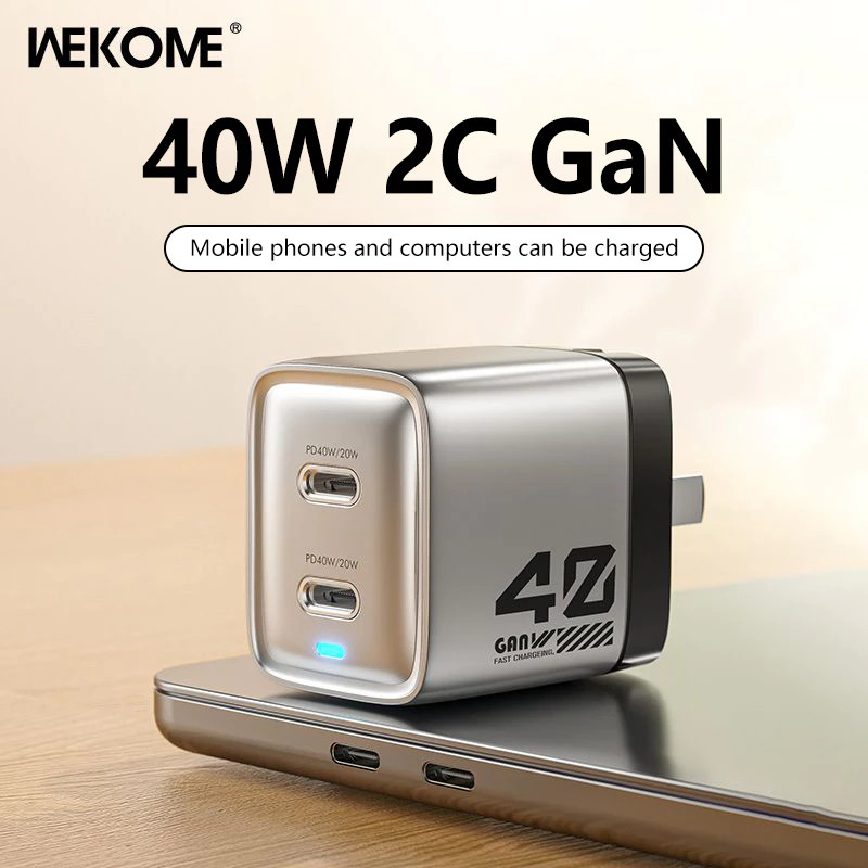 CỦ SẠC SIÊU NHANH 40W WEKOME WP-U02 2 CỔNG TYPE-C