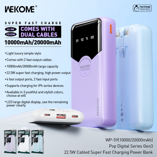SẠC  DỰ PHÒNG WEKOME WP-59 10000mAH 22.5W
