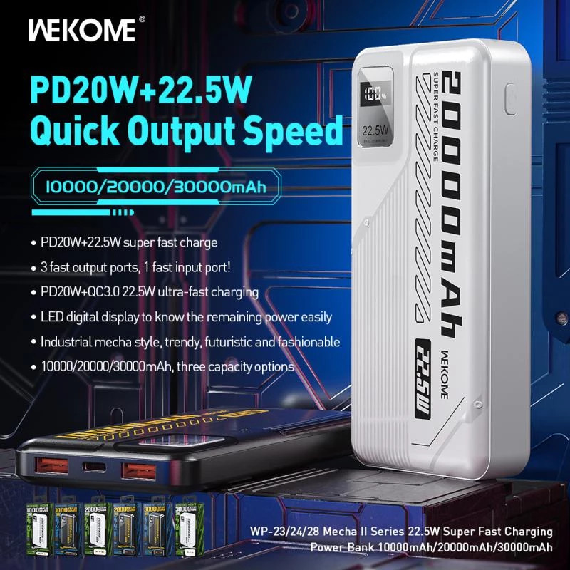 SẠC DỰ PHÒNG WEKOME WP-24 20000mAH 22.5W